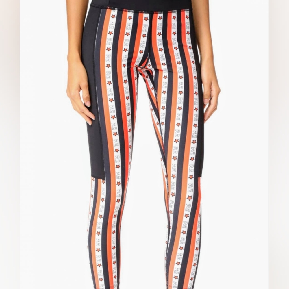 P. E. NATION Flash Leggings Zip Side Pocket Logo Letters Size M